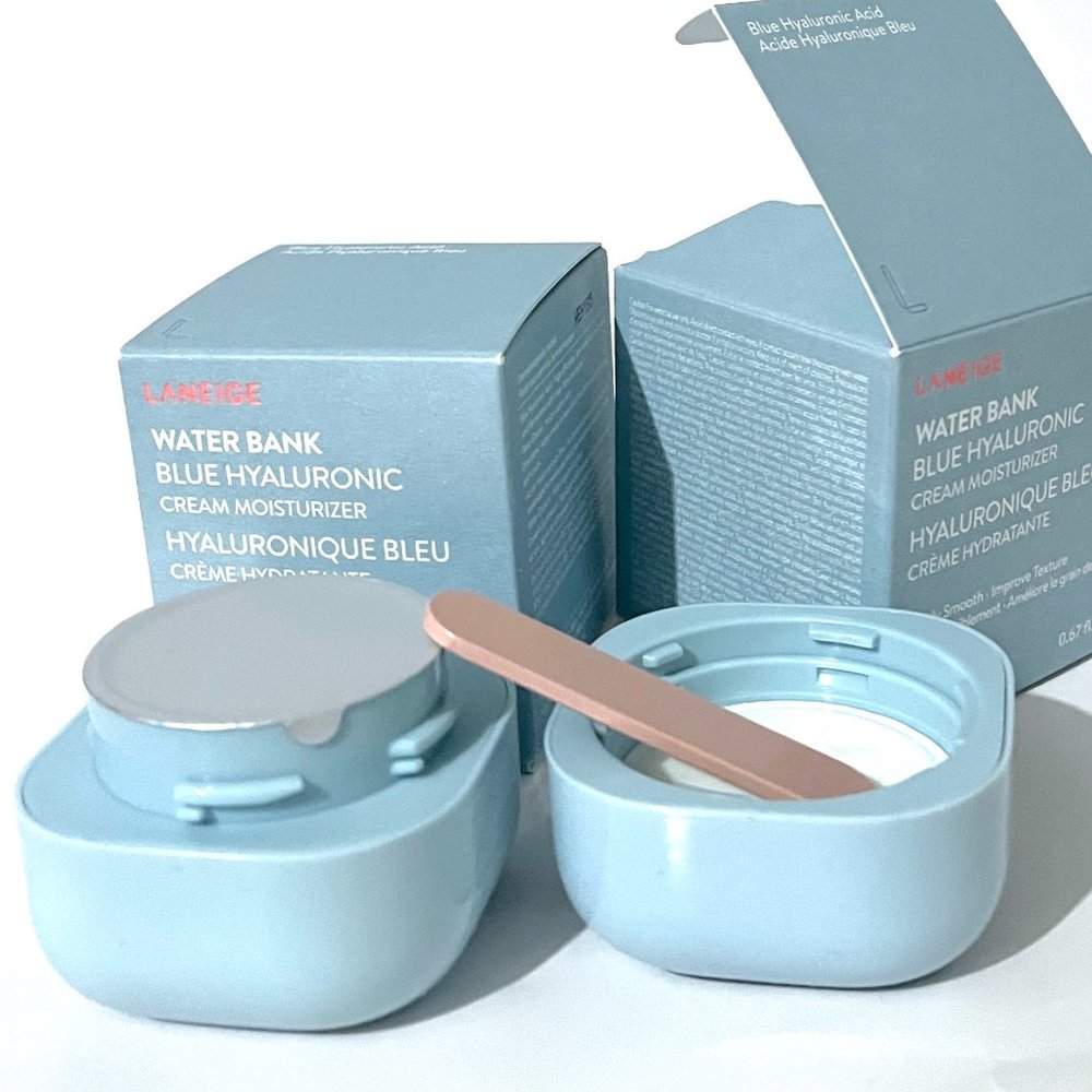 TWO Mini Laneige Water Bank Blue Hyaluronic Cream Moisturizer Travel Size - Picture 2 of 3